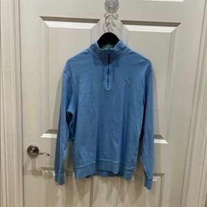 Men's Blue Half-Zip Sweater